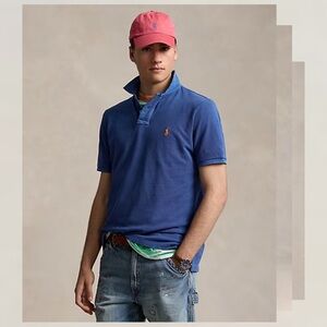 Polo by Ralph Lauren Classic Fit Garment-Dyed Mesh Polo Shirt Sz L